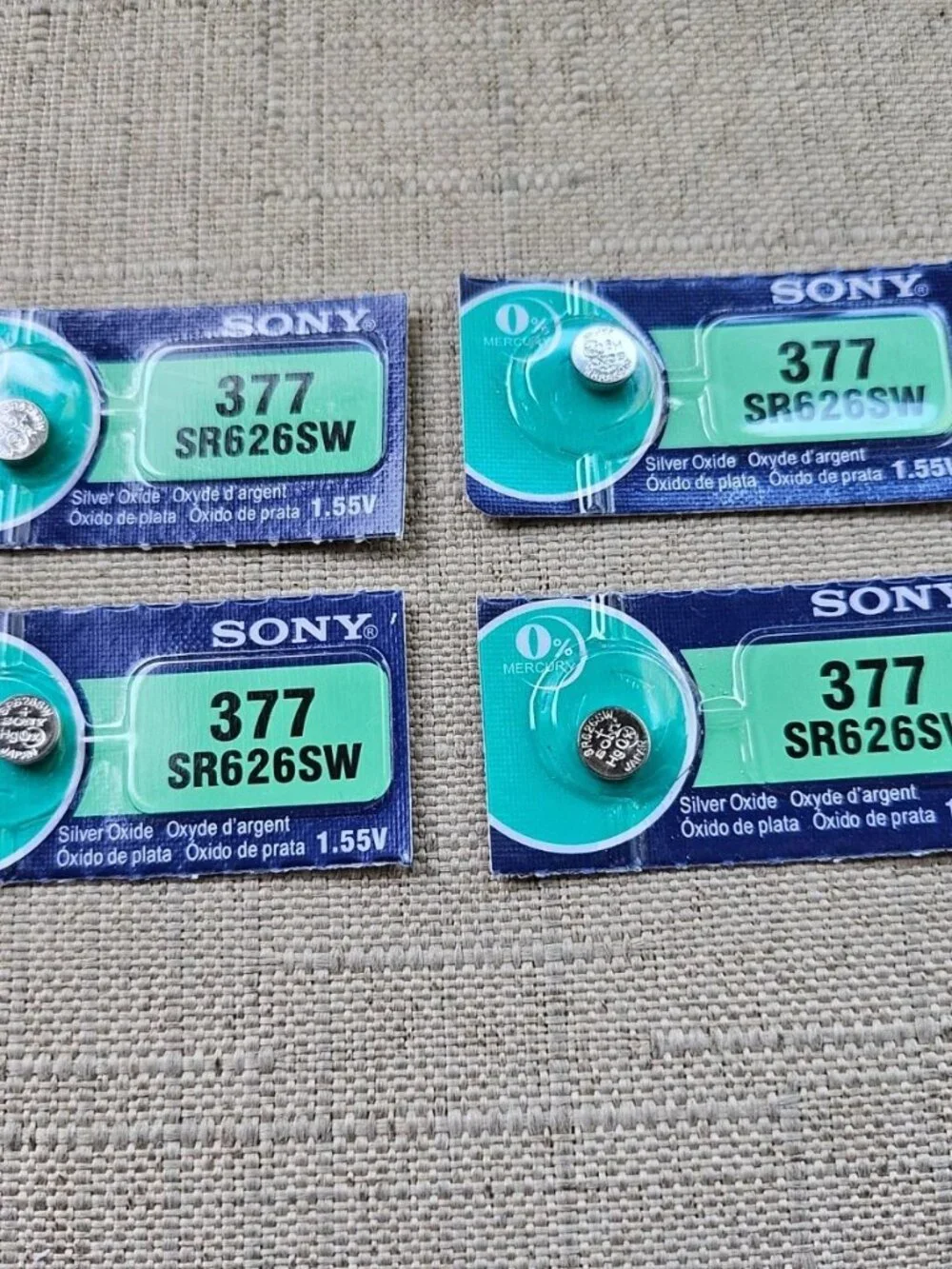 Sony Battery 317 SR626SW Silver Oxide 1.55V Made in Japan Lot of 4